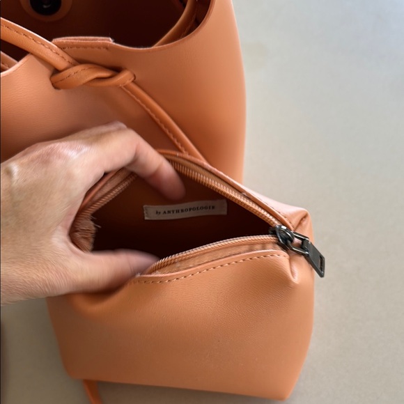 Anthropologie Mini Bucket Bag Peach - Picture 5 of 10